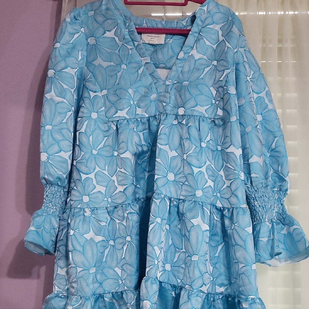 Pomander Place Light Blue Floral Dress